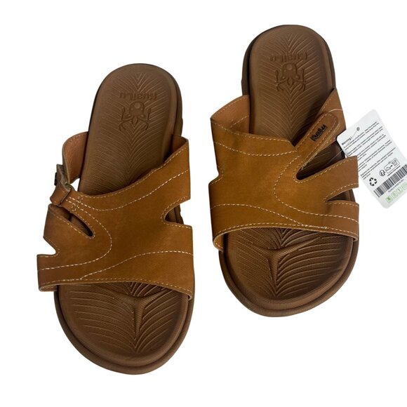 KuaiLu Eco-Friendly Sandals Womens 10.5 Tan Slides With Arch Support Durable New - Picture 2 of 10